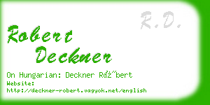 robert deckner business card